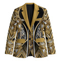 Aotearoa Waikato Tainui Blazer Maori Light Gold Tribal Paua Shell Pattern