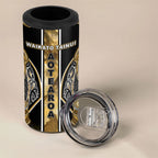 Aotearoa Waikato Tainui 4 in 1 Can Cooler Tumbler Maori Light Gold Tribal Paua Shell Pattern