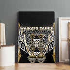 Aotearoa Waikato Tainui Canvas Wall Art Maori Light Gold Tribal Paua Shell Pattern