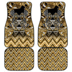 Aotearoa Waikato Tainui Car Mats Maori Light Gold Tribal Paua Shell Pattern