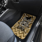 Aotearoa Waikato Tainui Car Mats Maori Light Gold Tribal Paua Shell Pattern
