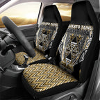 Aotearoa Waikato Tainui Car Seat Cover Maori Light Gold Tribal Paua Shell Pattern