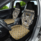 Aotearoa Waikato Tainui Car Seat Cover Maori Light Gold Tribal Paua Shell Pattern