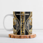 Aotearoa Waikato Tainui Ceramic Mug Maori Light Gold Tribal Paua Shell Pattern