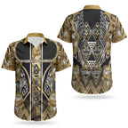Aotearoa Waikato Tainui Couples Matching Summer Maxi Dress and Hawaiian Shirt Maori Light Gold Tribal Paua Shell Pattern