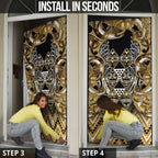 Aotearoa Waikato Tainui Door Cover Maori Light Gold Tribal Paua Shell Pattern