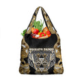 Aotearoa Waikato Tainui Grocery Bag Maori Light Gold Tribal Paua Shell Pattern