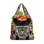 Aotearoa Waikato Tainui Grocery Bag Maori Light Gold Tribal Paua Shell Pattern