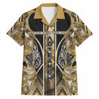 Aotearoa Waikato Tainui Hawaiian Shirt Maori Light Gold Tribal Paua Shell Pattern