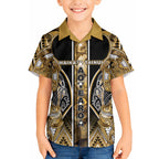 Aotearoa Waikato Tainui Hawaiian Shirt Maori Light Gold Tribal Paua Shell Pattern
