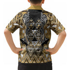 Aotearoa Waikato Tainui Hawaiian Shirt Maori Light Gold Tribal Paua Shell Pattern