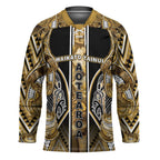 Aotearoa Waikato Tainui Hockey Jersey Maori Light Gold Tribal Paua Shell Pattern