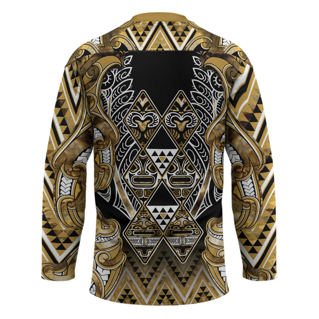 Aotearoa Waikato Tainui Hockey Jersey Maori Light Gold Tribal Paua Shell Pattern