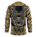 Aotearoa Waikato Tainui Hockey Jersey Maori Light Gold Tribal Paua Shell Pattern