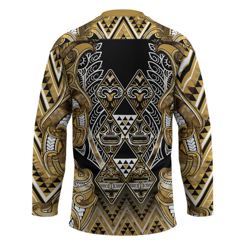 Aotearoa Waikato Tainui Hockey Jersey Maori Light Gold Tribal Paua Shell Pattern