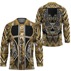 Aotearoa Waikato Tainui Hockey Jersey Maori Light Gold Tribal Paua Shell Pattern