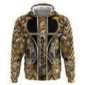 Aotearoa Waikato Tainui Hoodie Maori Light Gold Tribal Paua Shell Pattern