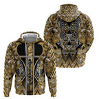 Aotearoa Waikato Tainui Hoodie Maori Light Gold Tribal Paua Shell Pattern