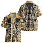 Aotearoa Waikato Tainui Kid Hawaiian Shirt Maori Light Gold Tribal Paua Shell Pattern