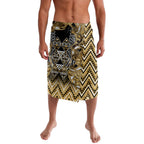 Aotearoa Waikato Tainui Lavalava Maori Light Gold Tribal Paua Shell Pattern