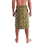 Aotearoa Waikato Tainui Lavalava Maori Light Gold Tribal Paua Shell Pattern