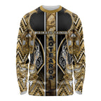 Aotearoa Waikato Tainui Long Sleeve Shirt Maori Light Gold Tribal Paua Shell Pattern