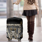Aotearoa Waikato Tainui Luggage Cover Maori Light Gold Tribal Paua Shell Pattern
