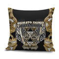 Aotearoa Waikato Tainui Pillow Cover Maori Light Gold Tribal Paua Shell Pattern