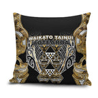 Aotearoa Waikato Tainui Pillow Cover Maori Light Gold Tribal Paua Shell Pattern