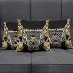 Aotearoa Waikato Tainui Pillow Cover Maori Light Gold Tribal Paua Shell Pattern