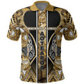 Aotearoa Waikato Tainui Polo Shirt Maori Light Gold Tribal Paua Shell Pattern