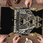 Aotearoa Waikato Tainui Puzzle Maori Light Gold Tribal Paua Shell Pattern