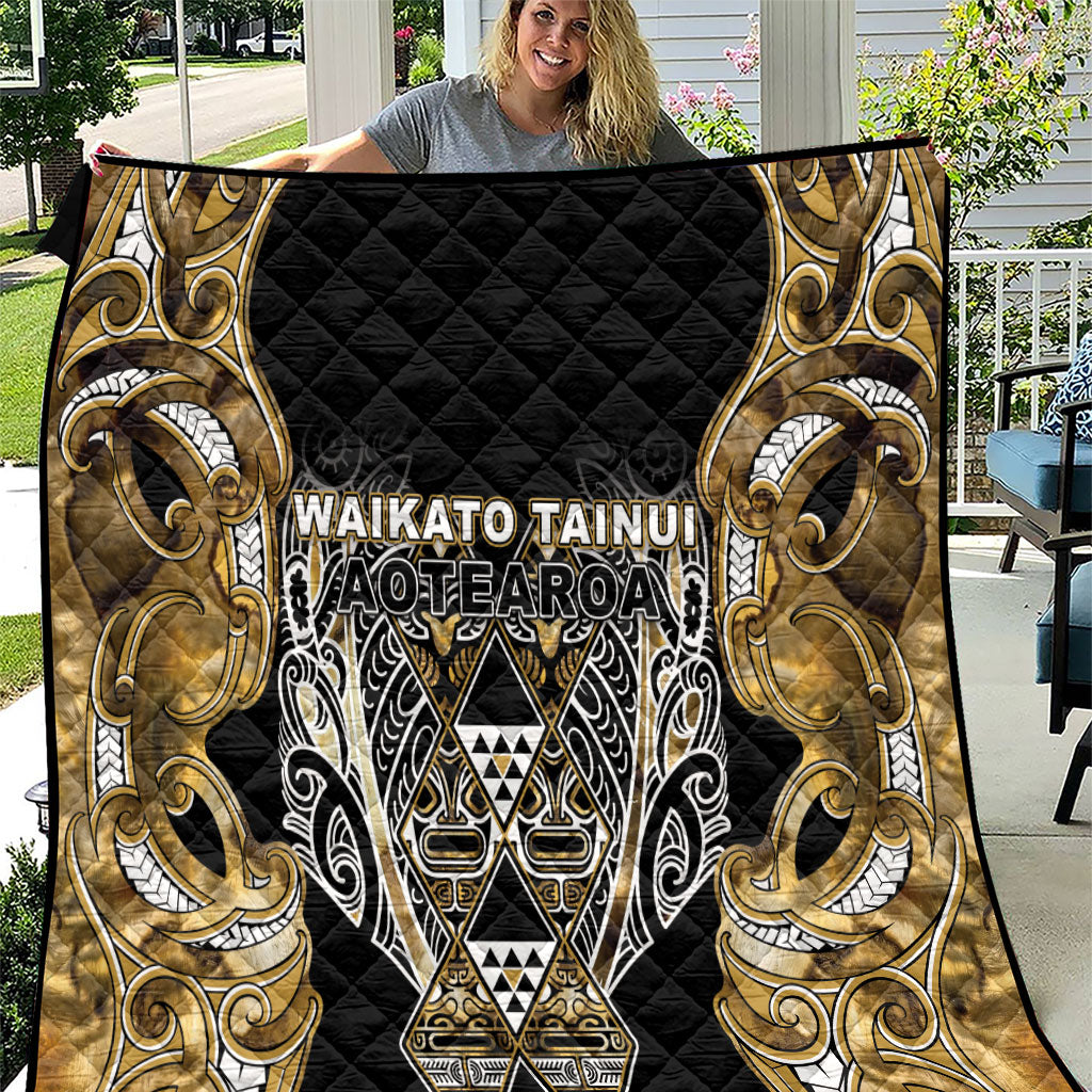 Aotearoa Waikato Tainui Quilt Maori Light Gold Tribal Paua Shell Pattern