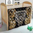 Aotearoa Waikato Tainui Quilt Maori Light Gold Tribal Paua Shell Pattern