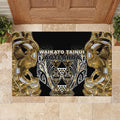 Aotearoa Waikato Tainui Rubber Doormat Maori Light Gold Tribal Paua Shell Pattern