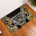 Aotearoa Waikato Tainui Rubber Doormat Maori Light Gold Tribal Paua Shell Pattern