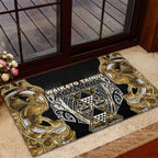 Aotearoa Waikato Tainui Rubber Doormat Maori Light Gold Tribal Paua Shell Pattern