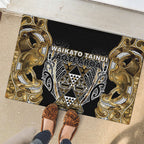Aotearoa Waikato Tainui Rubber Doormat Maori Light Gold Tribal Paua Shell Pattern