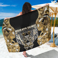 Aotearoa Waikato Tainui Sarong Maori Light Gold Tribal Paua Shell Pattern