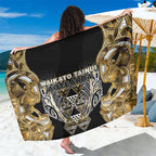 Aotearoa Waikato Tainui Sarong Maori Light Gold Tribal Paua Shell Pattern