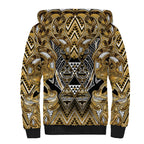 Aotearoa Waikato Tainui Sherpa Hoodie Maori Light Gold Tribal Paua Shell Pattern