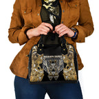 Aotearoa Waikato Tainui Shoulder Handbag Maori Light Gold Tribal Paua Shell Pattern