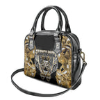 Aotearoa Waikato Tainui Shoulder Handbag Maori Light Gold Tribal Paua Shell Pattern