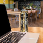 Aotearoa Waikato Tainui Skinny Tumbler Maori Light Gold Tribal Paua Shell Pattern
