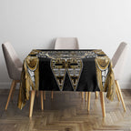 Aotearoa Waikato Tainui Tablecloth Maori Light Gold Tribal Paua Shell Pattern