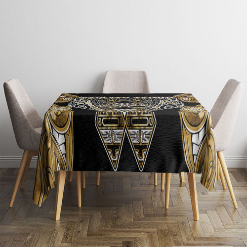 Aotearoa Waikato Tainui Tablecloth Maori Light Gold Tribal Paua Shell Pattern