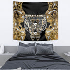 Aotearoa Waikato Tainui Tapestry Maori Light Gold Tribal Paua Shell Pattern