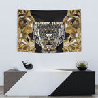 Aotearoa Waikato Tainui Tapestry Maori Light Gold Tribal Paua Shell Pattern