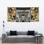 Aotearoa Waikato Tainui Tapestry Maori Light Gold Tribal Paua Shell Pattern