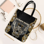 Aotearoa Waikato Tainui Tote Bag Maori Light Gold Tribal Paua Shell Pattern